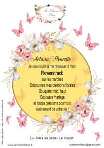 flyer couronne de fleurs fond jaune