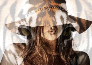 photomontage-la-femme-au-chapeau-et-le-lion