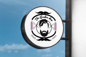 logo enseigne salon barbier