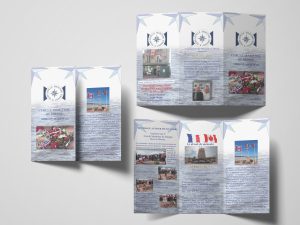 plaquette mémorial sur mockup dépliant 3 volets a4