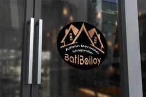 logo avec mockup batiboilay sur vitrine